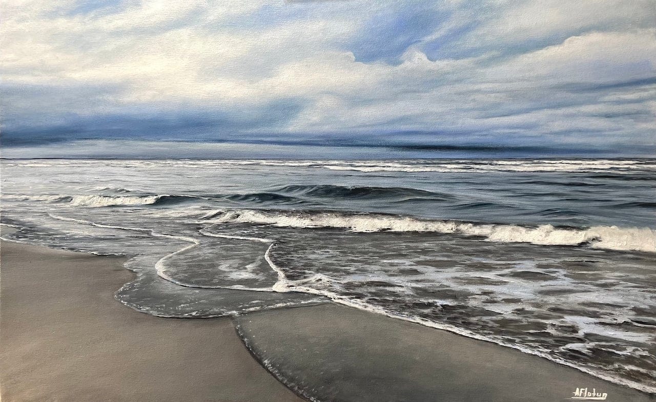 The Caspian Sea by Aflatun Israilov, Oil on canvas