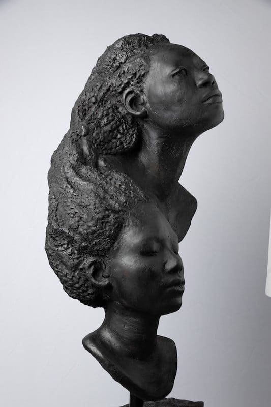 Shared Strands by Austen Brantley, Terra cotta on painted limestone