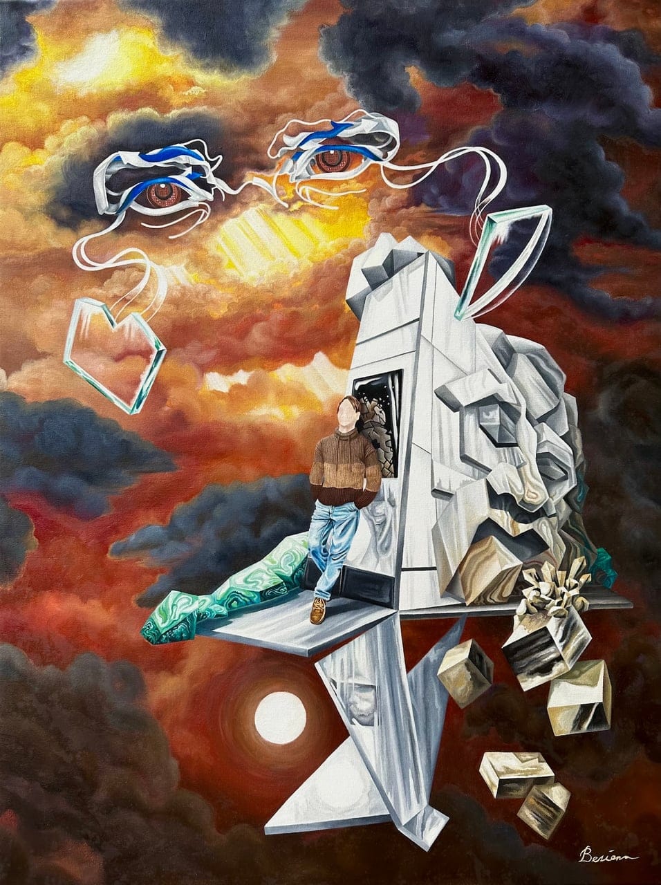 80 Kelvin: Journey of a Scientist by Besiana Sinanaj, Oil on canvas, 2025
