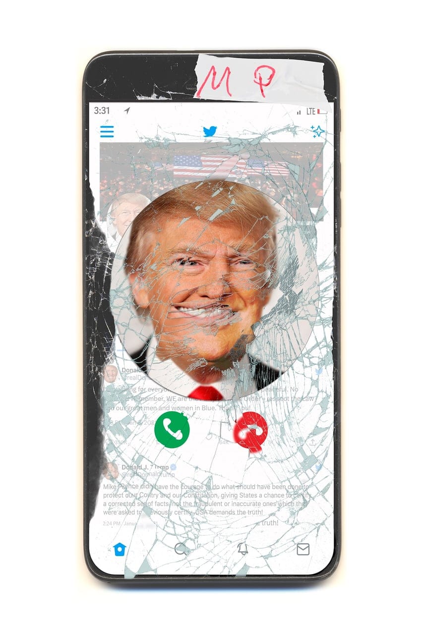 Look Who’s Calling–Trump by Brian Ach, Digital Artwork on aluminium, 2024