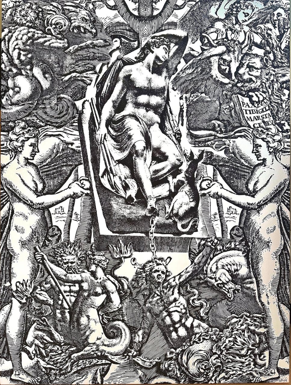 On The Second Day by Catherine Nickford, Ink on paper, 2024