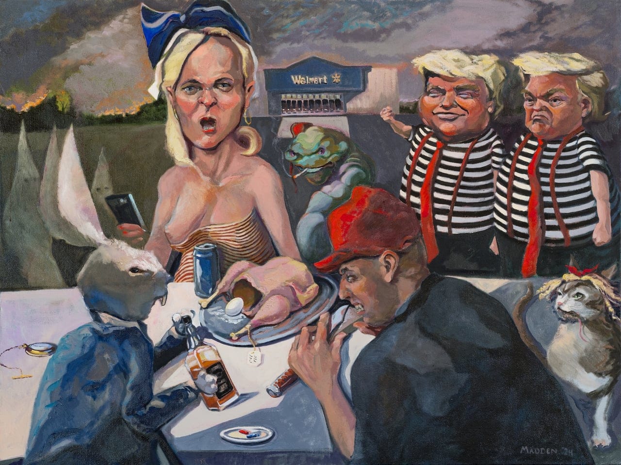 Alice in MAGA Land by Christopher Madden, Oil on canvas, 2024