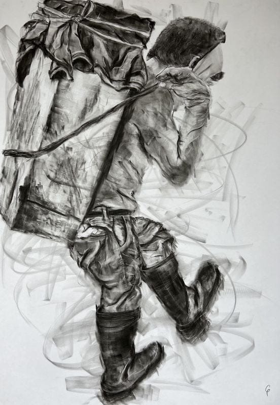 Amazonian Stingless Beehives by Christopher Perry, Charcoal on paper