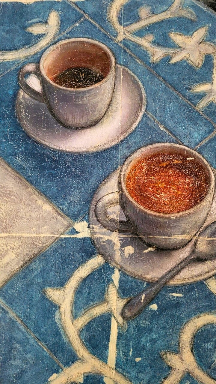 Everyday life: slow moments by Claudia D. Roscelli, Mixed media on canvas, 2025