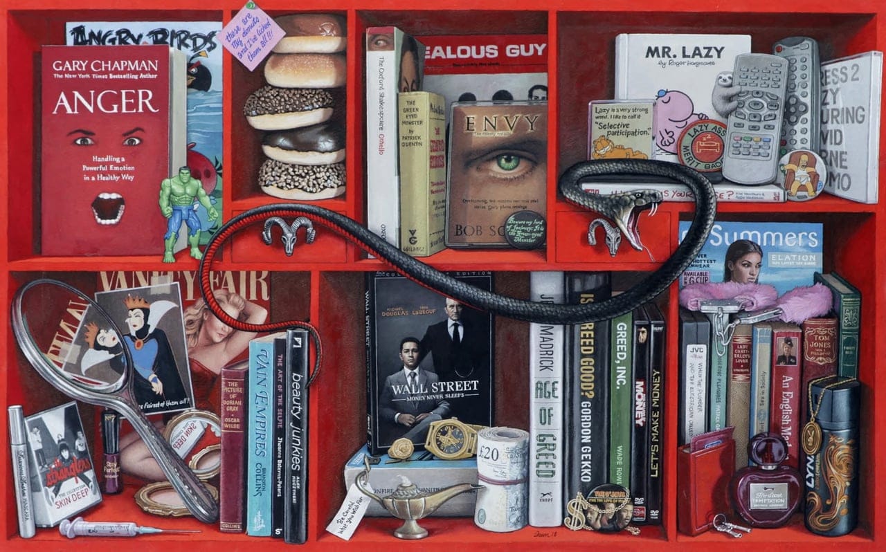 The seven deadly sins by Dawn Gabrielle Chandler, Gouache on paper, 2018