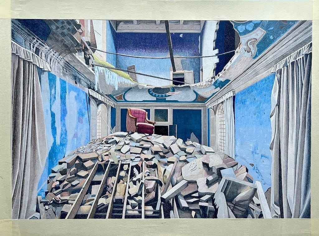 Kenopsia No.5 by Dylan Thomas Leddington, Colour pencil on paper