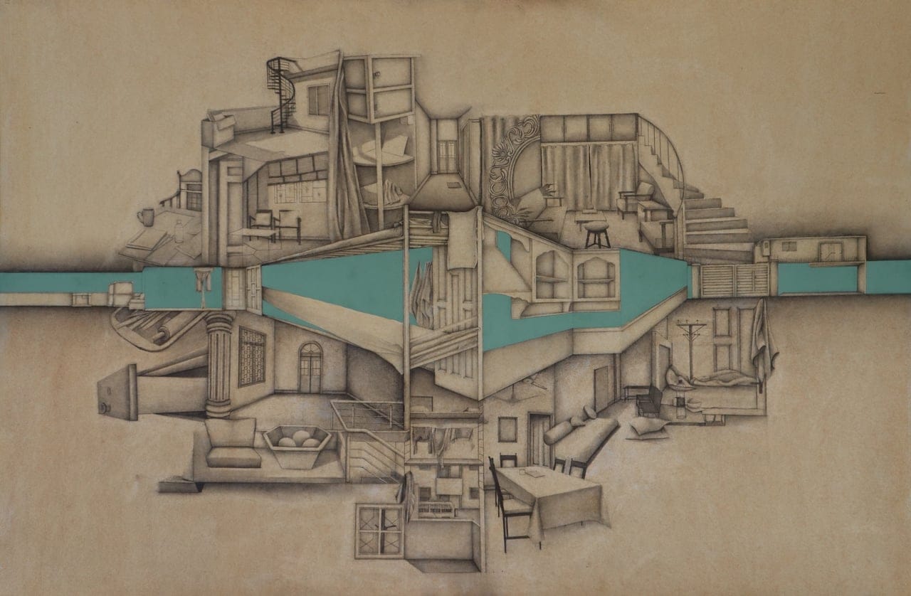 A Moment in Gouache by Emaan Pirzada, Graphite, gouache and watercolor on wasli paper, 2023
