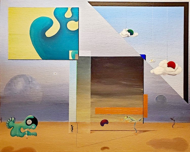 A Break In The Rain, Frogs Croak by Eric Johnston, Acrylic on canvas