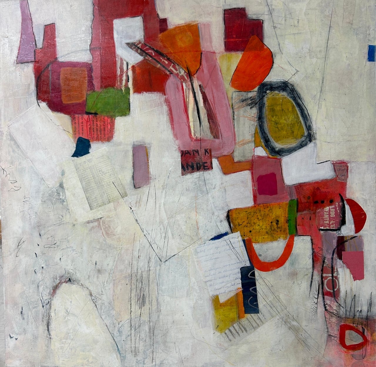 Climbing up or down by Hilde Emilia, Acrylic on cradled panel, 2024