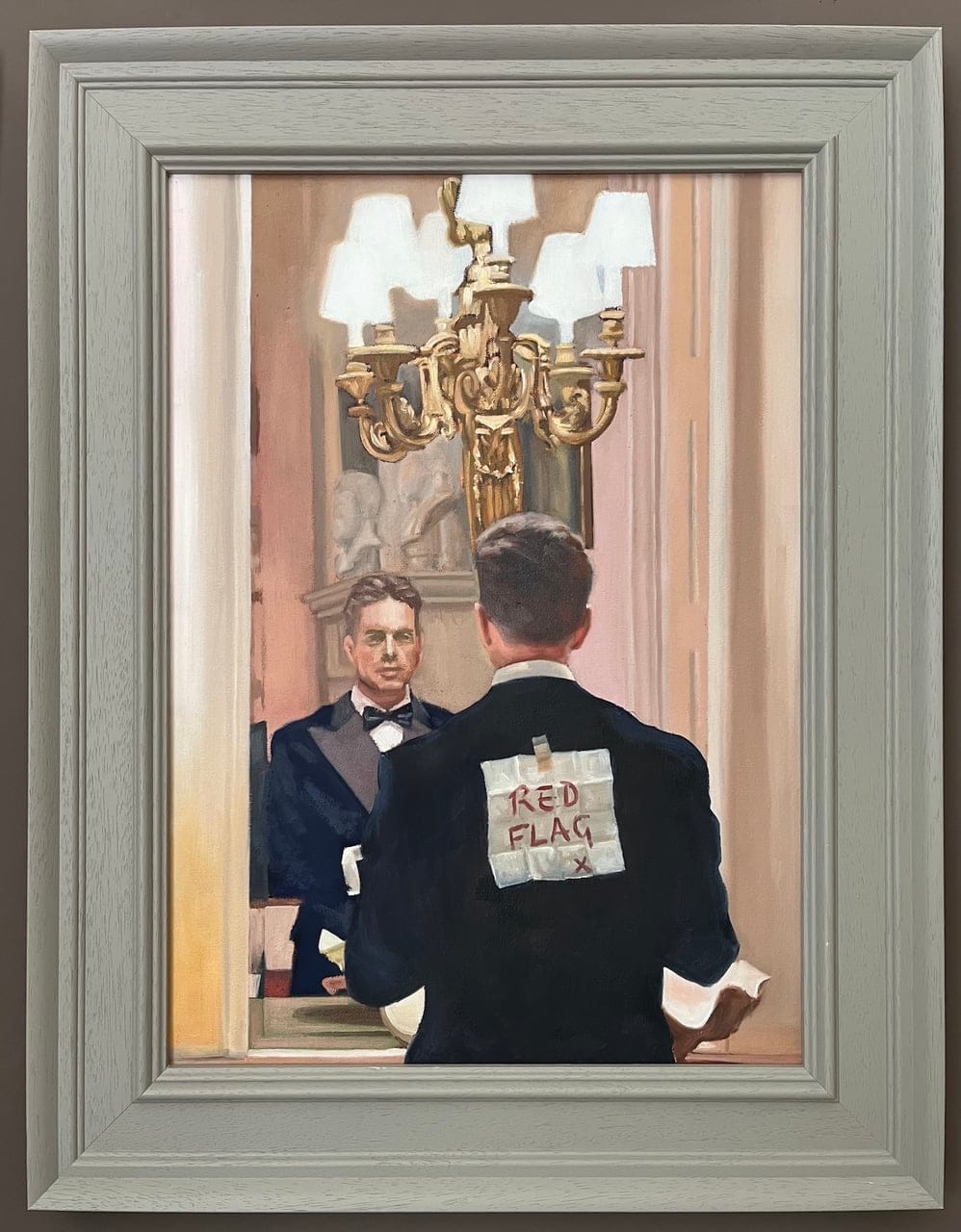 Red Flag by Howard Romain, Oil on canvas, 2025