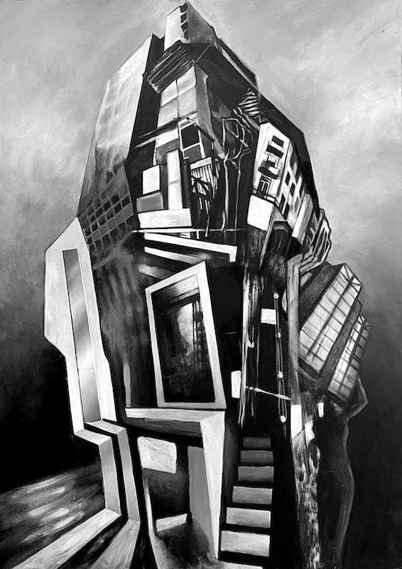 Hive by $INA, Mixed media on canvas
