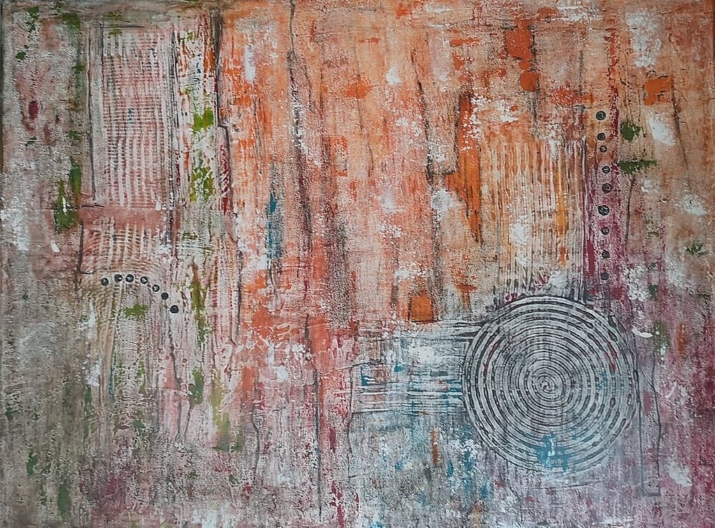 “CIRCLE” by Irena Grazuliene, Mixed media on canvas