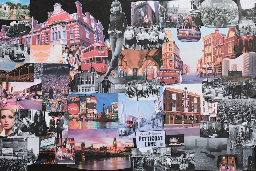London Town by James Walker, Mixed media on canvas