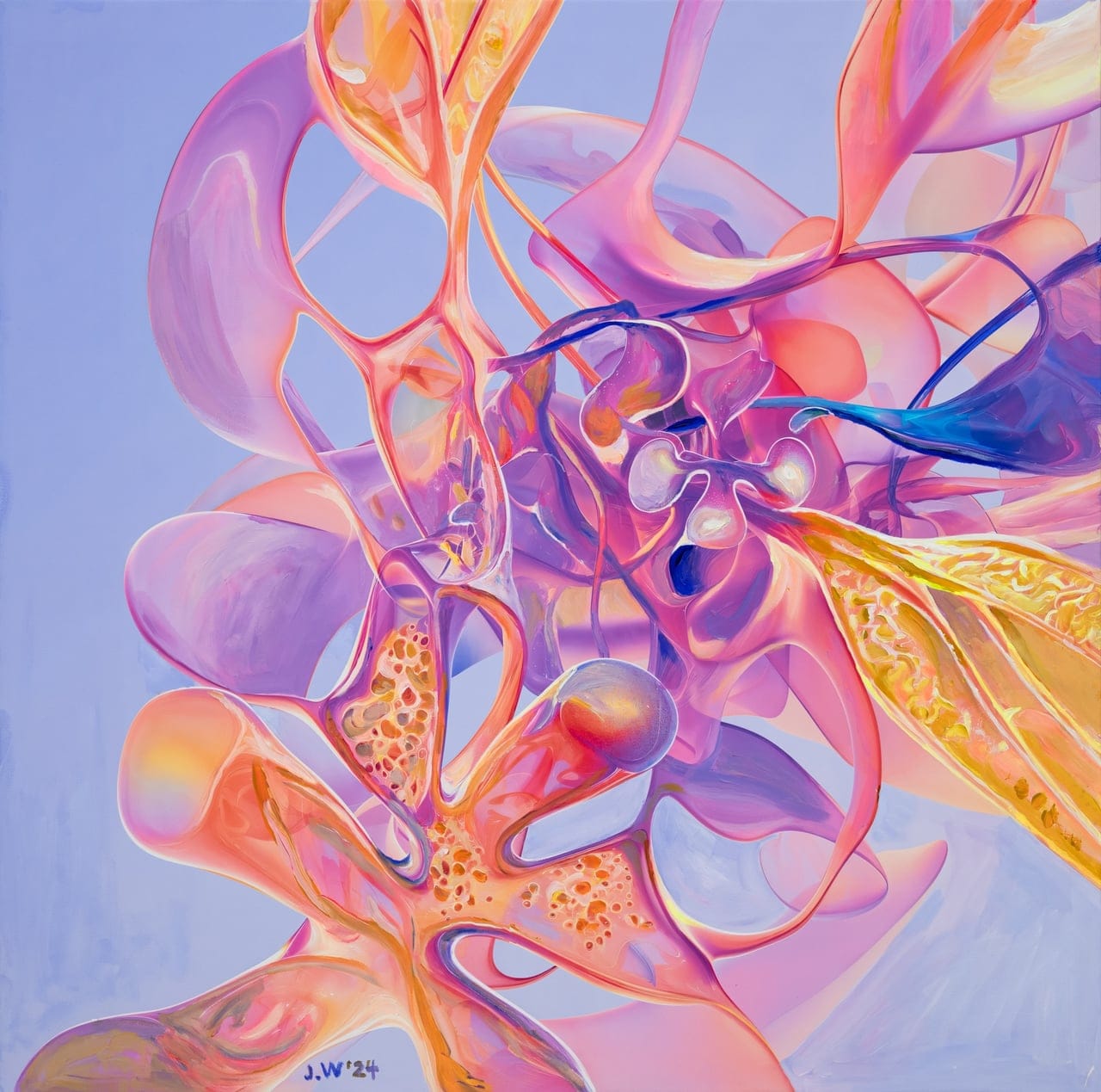 Symbiosis No. 2 (2024) by Jing Wu, Mixed media on canvas, 2024