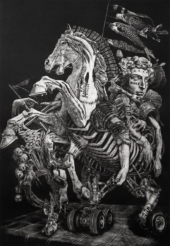 Trojan Horse by Joon Young Choi, Mezzotint(intaglio) on paper