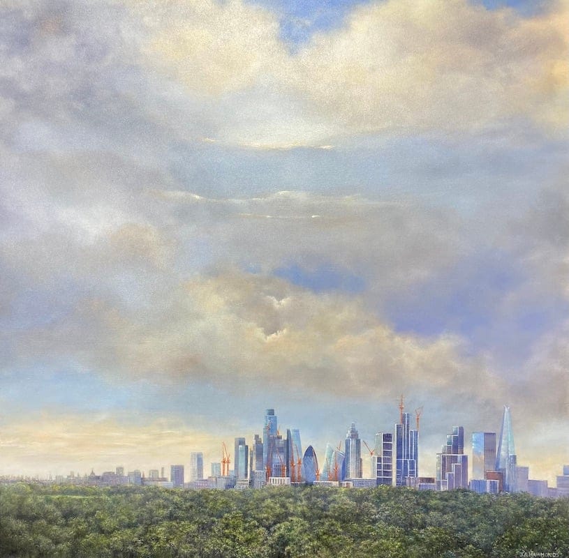 Development versus Clean Air by Julie Hammonds, Oil on canvas