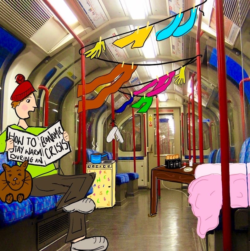 How to Stay Warm During an Economic Crisis by Lizzie Montgomery, Digital Artwork