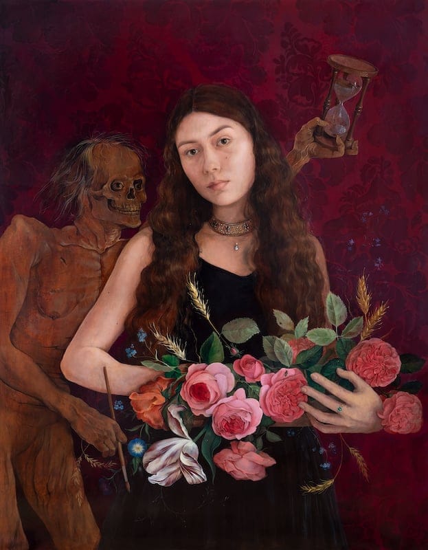 Self-portrait by Marta Hirschfeld, Oil on board