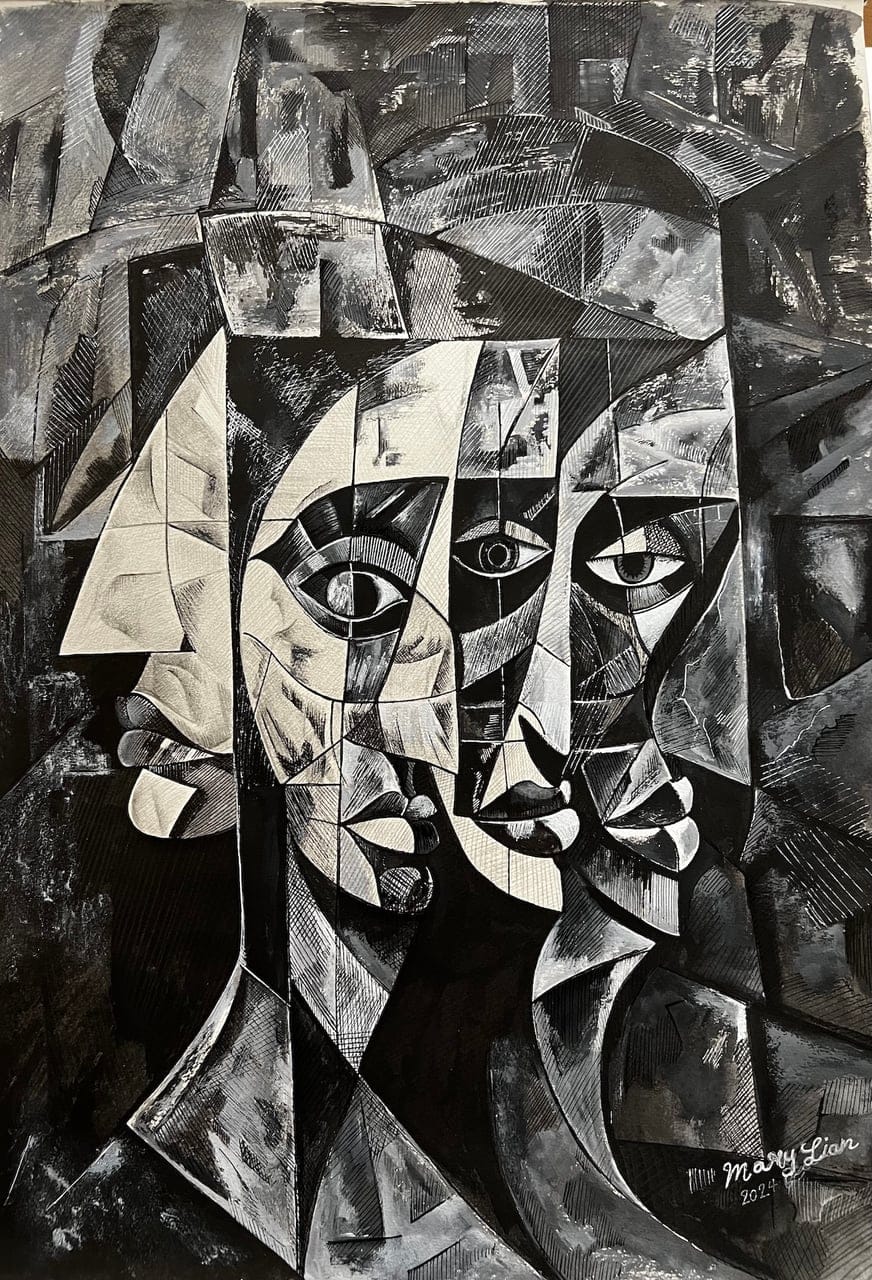 multifaceted by Mary Lian, Acrylic Ink On Paper, 2024