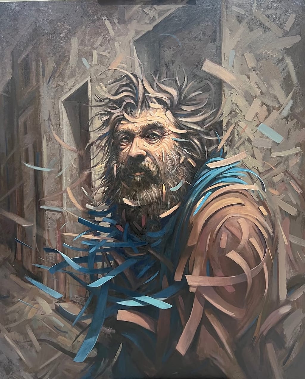 Homeless by Nasser Alrifaei, Oil on canvas, 2025