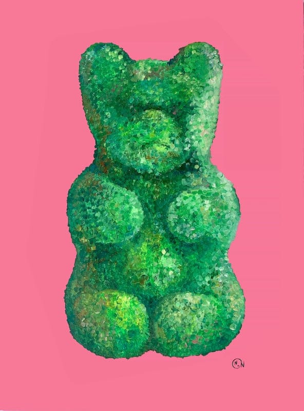 Jelly bear aka “Cannabis” by Natasha Onufrieva, acrylic and oil on canvas