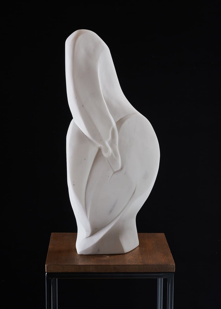 White Swan by Orde-MccGwire, Stone sculpture, 2021