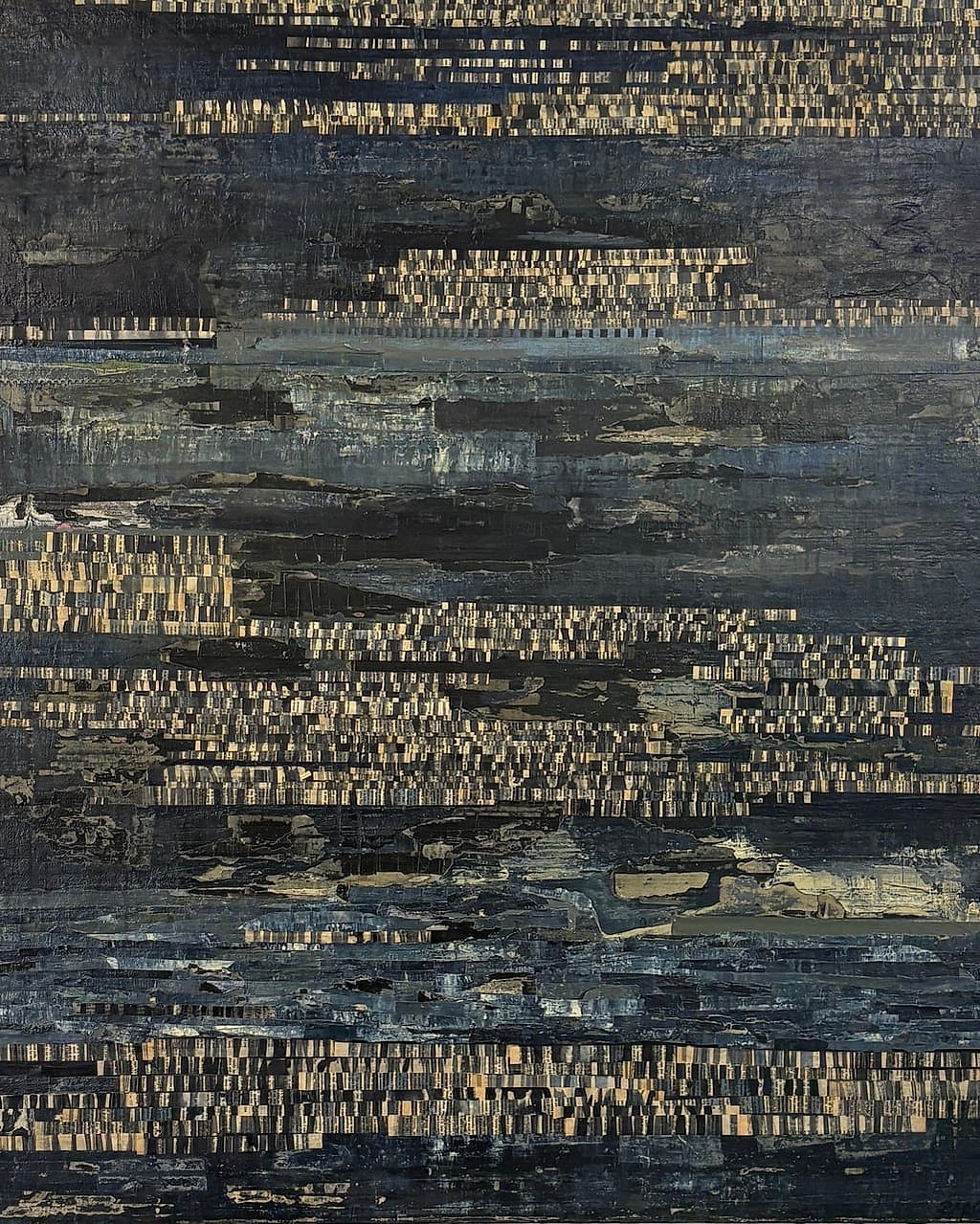 We’ve Been Here Before by Rae Melody, Acrylic and collage on canvas, 2024