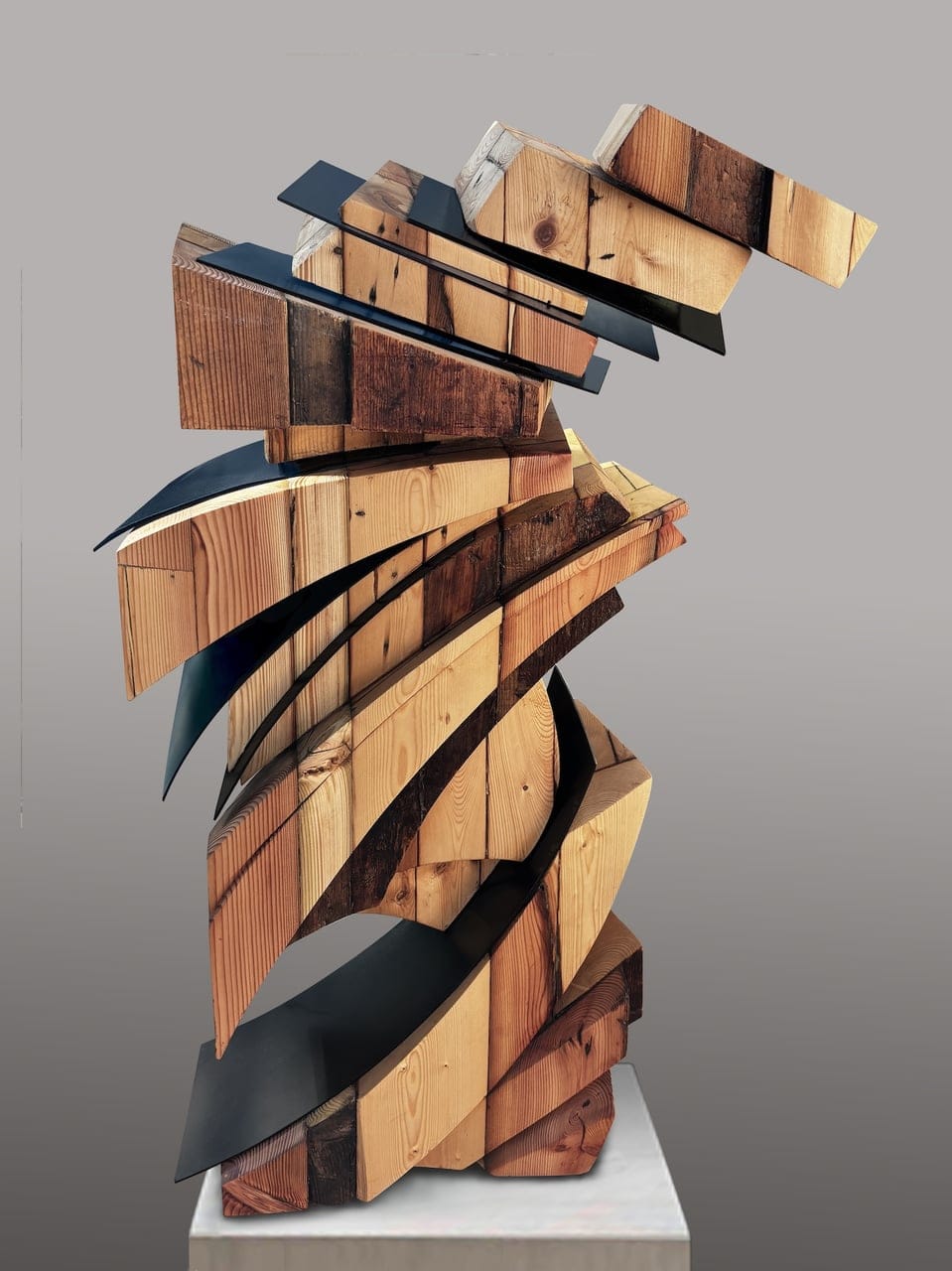 The Edge of Undoing by Sedonya Kay, Recycled wood and steel sculpture, 2024