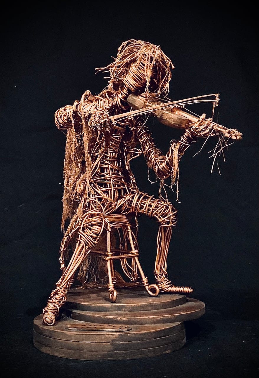 Niccolo Paganini by Sergey Shvetsov, Mixed media sculpture, 2024
