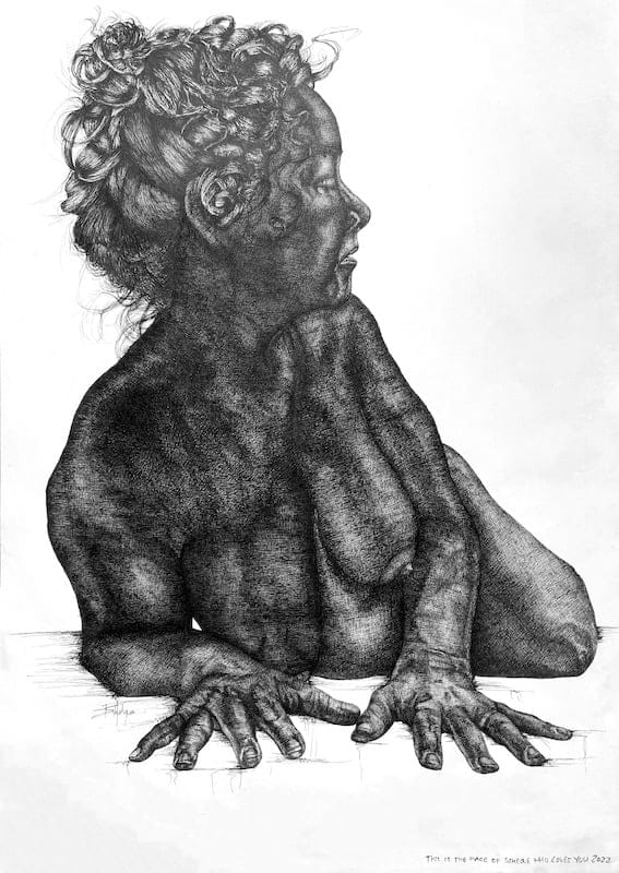 This is The Face of Someone Who Loves You 2023 by Sophie Budge Art, Ink on paper