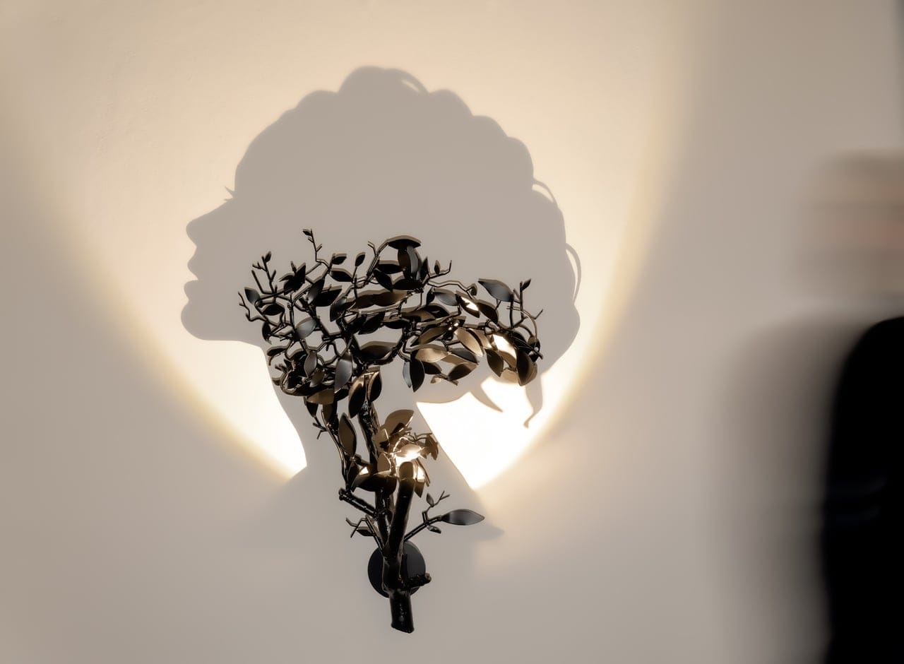 Ourania by Teodosio, Shadow art (metal wall sculpture + lighting), 2025