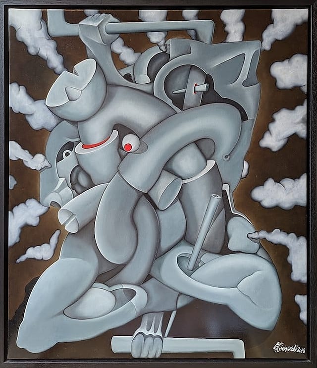 Abbraccio con Nuvole by Trimarchi, Oil on canvas