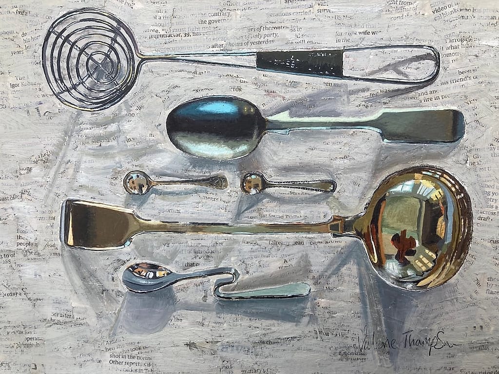 A Life in Spoons 17 by Valerie Thompson, Mixed media on paper