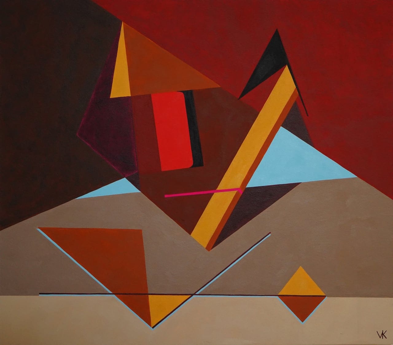 Linear Chaos by Viktoriya Kovaleva, Acrylic on board, 2021