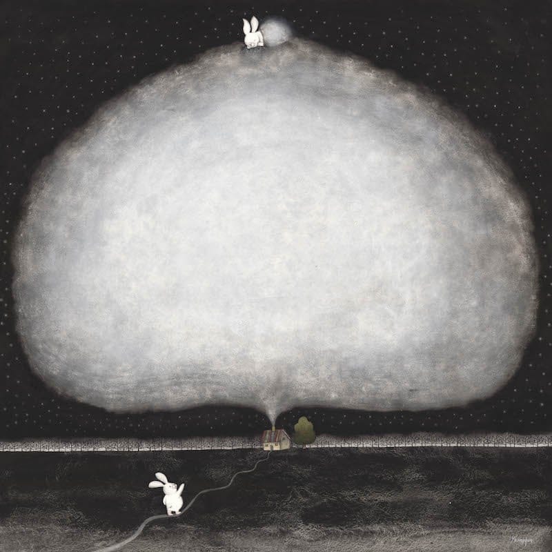 A Cloudy Dream by Yunny Qu, Mixed media on paper